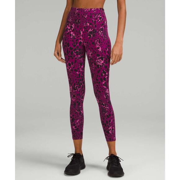 lululemon athletica Pants - Lululemon Base Pace High-Rise Running Tight 25" Cheetah Camo Magenta Purple